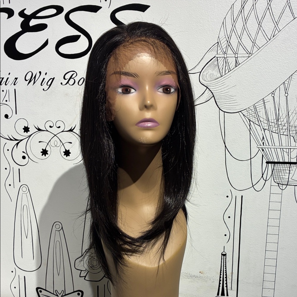 Black Lace Front Straight Wig full lace